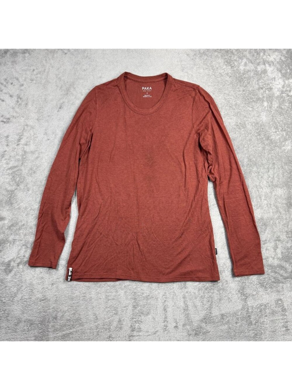 PAKA Royal Alpaca Blend Crewneck Red Pullover Long Sleeve Shirt Sz S Lightweight